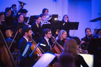 Orchester in Nahaufnahme